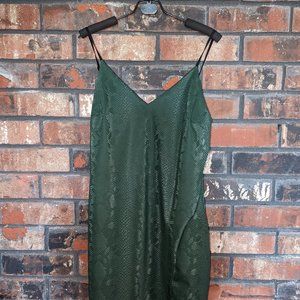 Green snake skin style dress